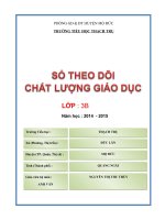 sổ theo dõi chất lượng giáo dục lớp 3