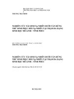 Nghiên cứu tái sinh tự nhiên dưới tán rừng thứ sinh phục hồi tự nhiên tại trạm đa dạng sinh học Mê Linh - Vĩnh Phúc