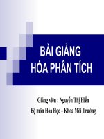 Bài giảng các khái niệm cơ bản của hóa phân tích