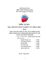 Những thay đổi trong tư duy, quan điểm, hành động của đảng ta tác động đến việc VN hội nhập kinh tế với ASEAN giai đoạn 1986 2006