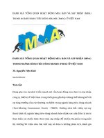 tạp chí kinh tế đối ngoại đề tài ĐÁNH GIÁ TỔNG QUAN HOẠT ĐỘNG MUA BÁN VÀ SÁP NHẬP (M&A) TRONG NGÀNH HÀNG TIÊU DÙNG NHANH (FMCG) Ở VIỆT NAM