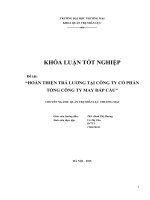 Hoàn thiện trả lương tại Công ty Cổ phần May Đáp Cầu