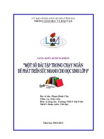 Một số bài tập trong môn chạy ngắn để phát triển sức nhanh cho học sinh lớp 8