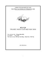 BÁO CÁO KẾT QUẢ TÌM HIỂU NHÂN CÁCH MỘT HỌC SINH