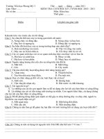 ĐỀ KIỂM TRA CHK II KHOA HỌC