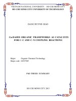 tóm tắt luận án cu based organic frameworks as catalysts for c c and c n coupling reactions (tiếng anh)