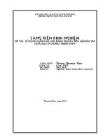 skkn sử dụng hằng số cân bằng trong việc giải bài tập hóa học ở chương trình thpt