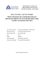 phân tích kết quả kinh doanh sản phẩm bảo hiểm con người phi nhân thọ tại bic giai đoạn 2012 2014