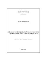 Chính sách tiền tệ của Ngân hàng nhà nước Việt Nam trong việc kiểm soát lạm phát