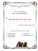 BÀI TẬP NHÓM MÔN TÀI CHÍNH QUỐC TẾ THỊ TRƯỜNG VỐN VIỆT NAM