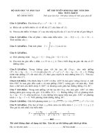 Đề thi tuyển sinh đại học toán khối D năm 2014