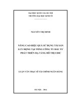 Nâng cao hiệu quả sử dụng tài sản lưu động tại Tổng Công ty đầu tư phát triển hạ tầng đô thị UDIC