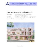 THUYẾT MINH TÍNH TOÁN KẾT CẤUCÔNG TRÌNH : KHU NHÀ Ở CG-CN VÀ TM-DV BÌNH MINH LÔ A4 (1-22) QUI MÔ 1 TRỆT 2 LẦU