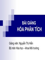 Bài giảng phân tích thể tích trong hóa phân tích