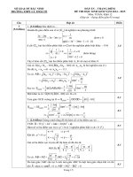 Đáp án đề thi học sinh giỏi toán lớp 12 trường THPT Lý Thái Tổ năm học 2014 và 2015