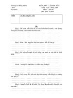 Đề kiểm tra cuối năm môn lịch sử