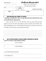 ENGLISH TEST FOR GRADE 5