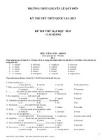 Tổng hợp đề thi thử đại học , cao đẳng môn tiếng anh  2015 , Kỳ thi quốc gia 2015