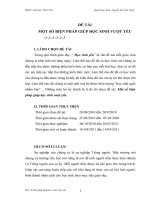 MỘT SỐ BIỆN PHÁP GIÚP HỌC SINH VƯỢT YẾU