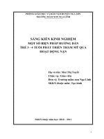 SÁNG KIẾN KINH NGHIỆMMỘT SỐ BIỆN PHÁP HƯỚNG DẪN TRẺ 3 - 4 TUỔI PHÁT TRIỂN THẨM MỸ QUA HOẠT ĐỘNG NẶN