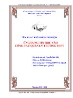 ỨNG DỤNG TIN HỌC VÀO CÔNG TÁC QUẢN LÝ TRƯỜNG THPT