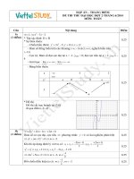 Đáp án đề thi thử đại học môn toán đợt 2 tháng 6 năm 2014