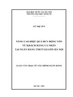 Nâng cao hiệu quả huy động vốn từ khách hàng cá nhân tại Ngân hàng TMCP Sài Gòn – Hà Nội
