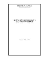 SÁNG KIẾN KINH NGHIỆM hướng dẫn HỌC SINH GIẢi TOÁN CÓ VĂN-LỚP 4