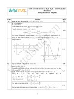 Đáp án đề thi thử đại học môn toán đợt 3 tháng 6 năm 2014