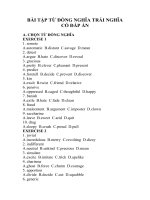 BÀI tập từ ĐỒNG NGHĨA TRÁI NGHĨA có đáp án