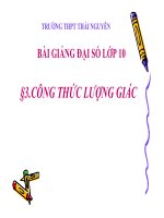 Bài giảng công thức lượng giác đại số 10