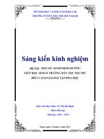 MỘT SỐ SƠ ĐỒ ĐỊNH HƯỚNG GIÚP HỌC SINH Ở TRƯỜNG DÂN TỘC NỘI TRÚBIẾT CÁCH GIẢI BÀI TẬP HÓA HỌC
