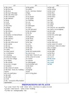 tài liệu về PREPOSITIONS OF PLACE