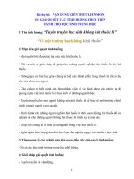 VẬN DỤNG KIẾN THỨC LIÊN MÔN ĐỂ GIẢI QUYẾT CÁC TÌNH HUỐNG THỰC TIỄN DÀNH CHO HỌC SINH TRUNG HỌC tình huống tuyên truyền học sinh không hút thuốc lá