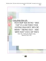 Tích hợp nội dung cuộ vận động học tập tấm gương đạo đức Hồ Chí Minh trong dạy ngữ văn THCS