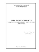 SÁNG KIẾN KINH NGHIỆM“GIẢI TOÁN TÍNH KHOẢNG CÁCH TRONG HÌNH HỌC KHÔNG GIAN