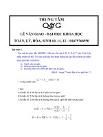 BÀI TẬP XÁC XUẤT LỚP 11 CÓ ĐÁP ÁN