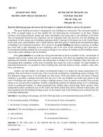 Đề thi thử THPT Quốc gia 2015 môn Tiếng Anh trường THPT Thuận Thành số 2, Bắc Ninh (Đề 3)