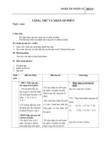 Giáo án cộng, trừ và nhân số phức