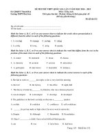 Đề thi thử THPT Quốc Gia năm 2014-2015 môn tiếng Anh trường THPT Bỉm Sơn - Thanh Hoá