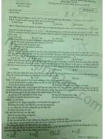 Thi thử THPT Quốc gia tại TP. HCM Đề thi, đáp án môn Vật lý năm 2015