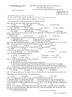 Đề thi thử Quốc gia lần 1 năm 2015 môn Hóa học trường THPT Gia Viễn A, Ninh Bình