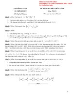 Đề thi thử Đại học môn Toán lần 1 năm 2015 theo thang điểm 20 trường THPT chuyên Hạ Long, Quảng Ninh