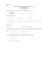 Đề kiểm trađịnh kì lần 4 môn toán lớp 1