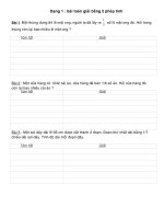 ÔN BÀI TOÁN GIẢI BÀNG 2 PT (LỚP 3)