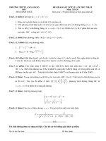 Đề thi thử Quốc gia lần 1 năm 2015 môn Toán trường THPT Lạng Giang số 1, Bắc Giang