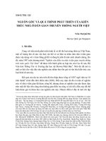 NGUỒN GỐC VÀ QUÁ TRÌNH PHÁT TRIỂN CỦA KIẾN TRÚC NHÀ Ở DÂN GIAN TRUYỀN THỐNG NGƯỜI VIỆT