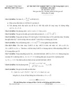 Đề thi thử Quốc gia lần 1 năm 2015 môn Toán trường THPT Yên Lạc, Vĩnh Phúc