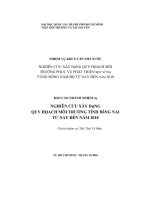 Nghiên cứu xây dựng quy họach môi trường tỉnh đồng nai từ nay đến năm 2010