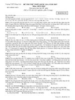 Đề thi thử Quốc gia lần 1 năm 2015 môn Hóa học trường THPT Hồng Lĩnh